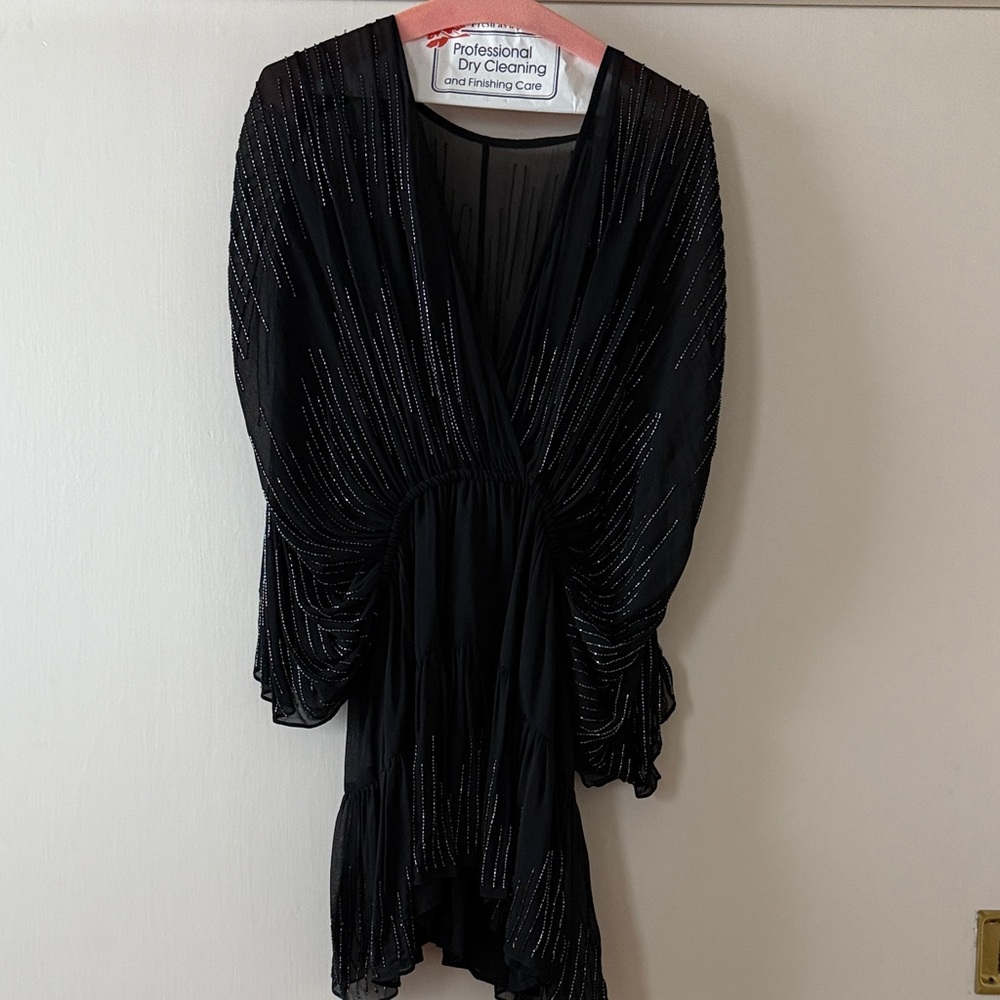 Elegant Black Dress with Silver Accents